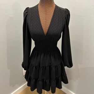 Gianni Bini NWT Black Dress, Deep V neck, XS,